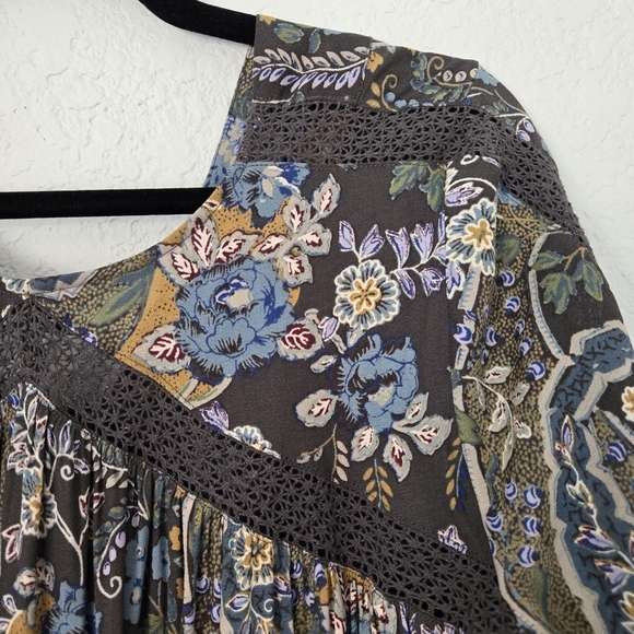 Free People S Rain or Shine Gray Print Mini Dress - Picture 6 of 9